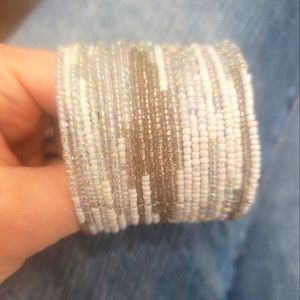 Hand beaded cuff bracelet